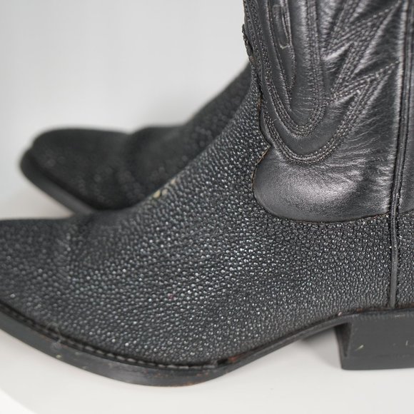 Hand Made STINGRAY Cowboy Western DECKTILES BOOTS w Eyes SZ 6.5 - Picture 11 of 16